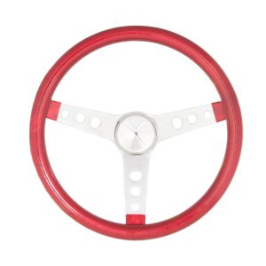 GRANT #8445 Steering Wheel Mtl Flake Red/Spoke Chrm 13.5