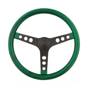 GRANT #8452 Steering Wheel Mtl Flake Green/Spoke Blk 13.5