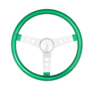GRANT #8462 Steering Wheel Mtl Flake Green/Spoke Chrm 15