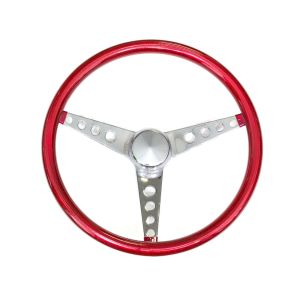 GRANT #8465 Steering Wheel Mtl Flake Red/Spoke Chrm 15