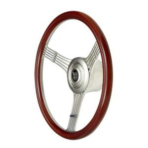 GT PERFORMANCE #21-4247 Steering Wheel Retro Banjo Wood Pol. Spokes