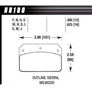 HAWK BRAKE #HB100N.480 Dynalite/2000 HP Plus