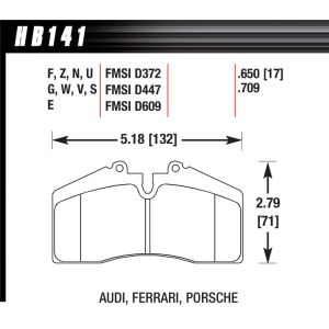HAWK BRAKE #HB141G.650 BRAKE PAD 96-98 PORSCHE FRONT AND REAR DTC-60