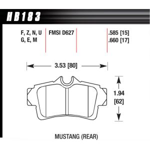 HAWK BRAKE #HB183F.585 Performance Street Brake Pads (4)