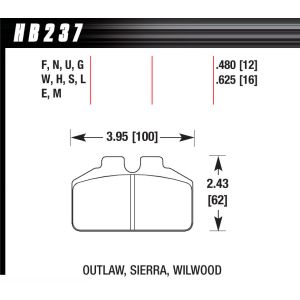 HAWK BRAKE #HB237M.625 DL Bridgebolt-Black