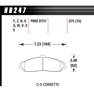 HAWK BRAKE #HB247F.575 Performance Street Brake Pads (4)