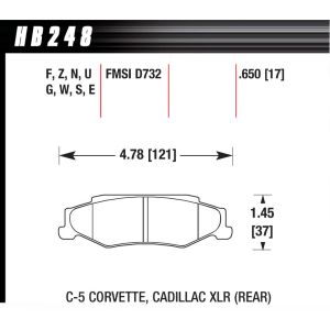 HAWK BRAKE #HB248Z.650 Performance Street Brake Pads (4)