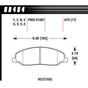 HAWK BRAKE #HB484F.670 Performance Street Brake Pads (4)