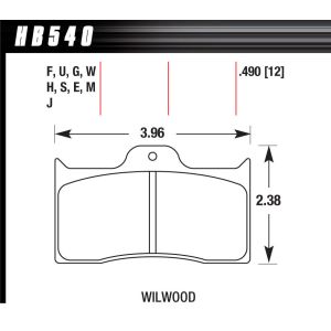 HAWK BRAKE #HB540G.490 BRAKE PAD DYNALITE FRONT AND REAR DTC-60