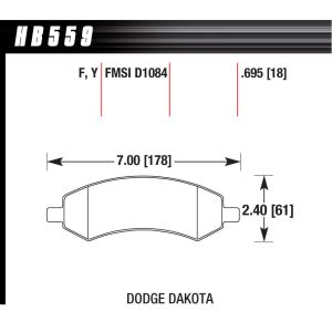 HAWK BRAKE #HB559F.695 Performance Street Brake Pads (4)