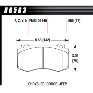 HAWK BRAKE #HB563F.656 Performance Street Brake Pads (4)
