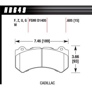 HAWK BRAKE #HB649Z.605 Brake Pads GM / Dodge Front Ceramic