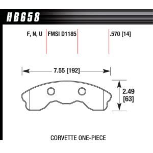 HAWK BRAKE #HB658F.570 Performance Street Brake Pads (4)
