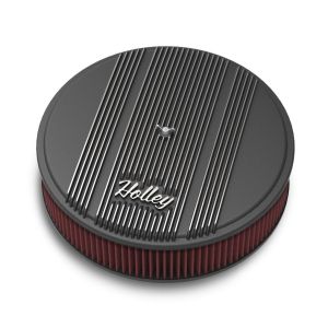 HOLLEY #120-153 14x3 Die Cast Finned Alm Air Cleaner  Black