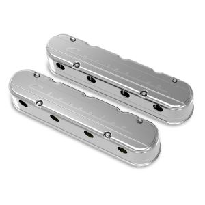 HOLLEY #241-176 GM LS Valve Cover Set 2-Piece Design Polished