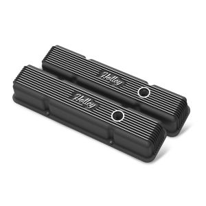 HOLLEY #241-242 SBC Holley Die Cast Alm Valve Cover Set Black