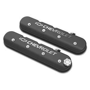 HOLLEY #241-402 LS Series Valve Covers w/Bowtie Chevrolet Logo
