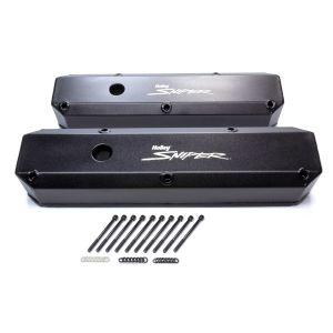 HOLLEY #890003B Sniper Fabricated Valve Covers SBM Tall 64-91