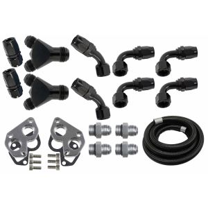 ICT BILLET #551050-RMTWP AN Radiator Hose Kit Electric Water Pump