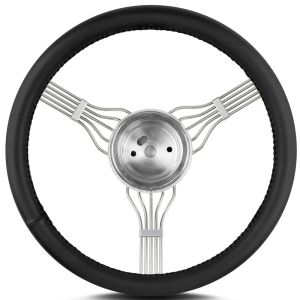 LECARRA STEERING WHEELS #55301 Steering Wheel Newstalgi c Banjo Pol. w/Blk Wrap