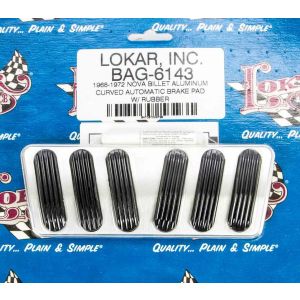 LOKAR #BAG-6143 68-72 Nova Billet Brake Pad w/Rubber