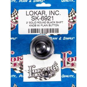 LOKAR #SK-6921 2in Shift Knob Solid Round Black w/Button
