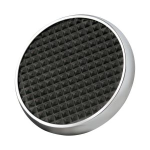 LOKAR #SPO-6071 Round Chrome Steel Brake Pad W/Rubber Insert