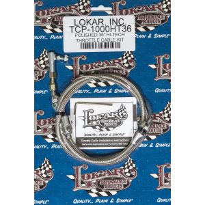 LOKAR #TCP-1000HT36 Hi-Tech Throttle Cable Kit 36in Stainless