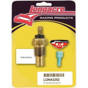 LONGACRE #52-43252 Water Temp Sender 3/8in. NPT 230 Deg