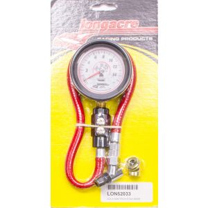 LONGACRE #52-52033 Tire Gauge 0-15PSI 2.5in GID Dual Bleed Deluxe