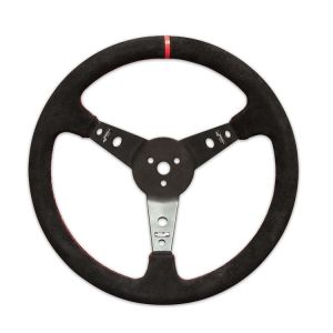 LONGACRE #52-56797 Steering Wheel 15in Dished Suede Blk Spokes