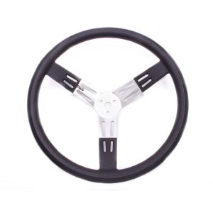 LONGACRE #52-56811 17in. Steering Wheel Black Alum. Smooth Grip