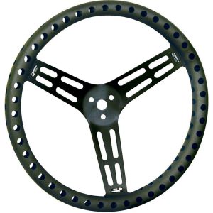 LONGACRE #52-56838 Steering Wheel 15in Dished Drilled Black