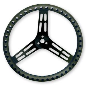 LONGACRE #52-56867 Steering Wheel 15in Flat Drilled Black