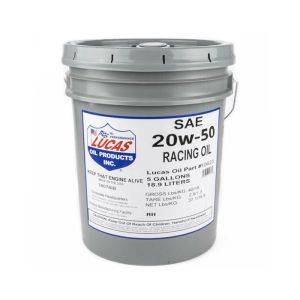 LUCAS OIL #10623 SAE 20W-50 Racing Motor Oil 5 Gallon Pail