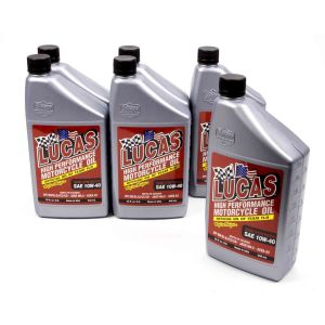 LUCAS OIL #10710 Semi-Syn 10w40 Motor- cycle Oil 6x1 Qt
