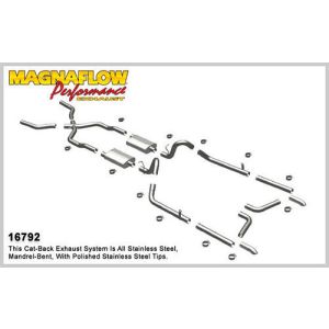 MAGNAFLOW PERF EXHAUST #16792 55-57 Chevy Bel Air Crossmember Back Exhaust