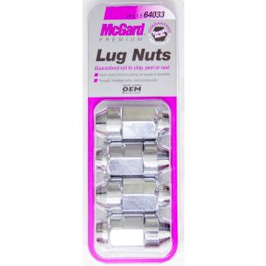 MCGARD #64033 Lug Nuts M14x1.5 4 Pack Chrome Bulge Seat