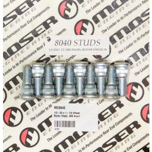 MOSER ENGINEERING #8040 1/2-20 x 1-1/2 Wheel Studs (10pk) .665 Knurl