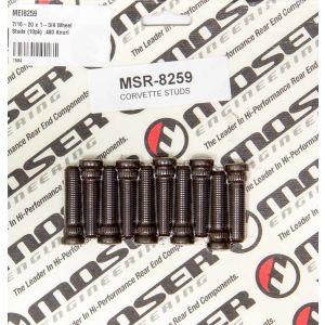 MOSER ENGINEERING #8259 7/16-20 x 1-3/4 Wheel Studs (10pk) .480 Knurl