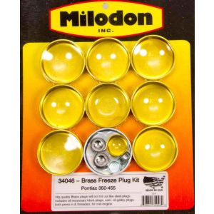 MILODON #34046 Pontiac V8 Brass Freeze Plug Kit