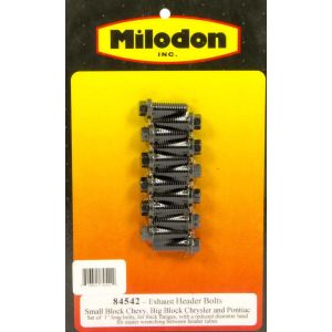 MILODON #84542 Header Bolt Kit - SBC 6pt. 3/8in x 1in