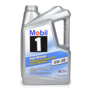MOBIL 1 #MOB120768-1 5w20 High Mileage Oil 5 Qt Bottle