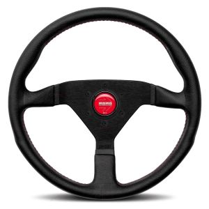 MOMO AUTOMOTIVE ACCESSORIES #MCL32BK3B Monte Carlo 320 Steering Leather Red Stich