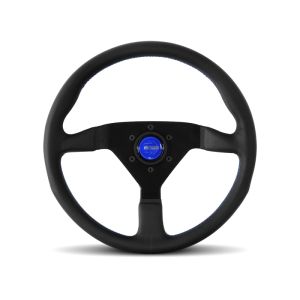 MOMO AUTOMOTIVE ACCESSORIES #MCL35BK6B Monte Carlo 350 Steering Wheel Leather Blue Stich