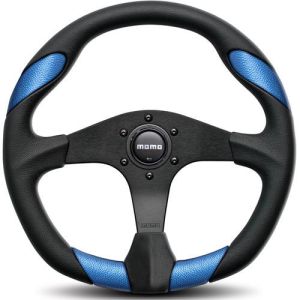 MOMO AUTOMOTIVE ACCESSORIES #QRK35BK0BU Quark Steering Wheel Polyurethane Blue Insert