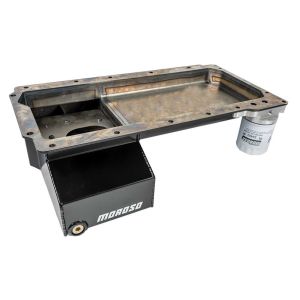 MOROSO #20138 LS Front Sump Steel Oil Pan w/Oil Filter Adapter
