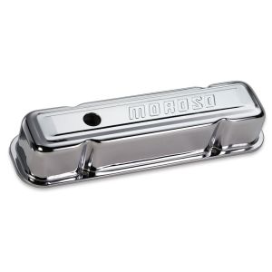 MOROSO #68281 Chrome B/E Valve Covers Pontiac V8 Tall w/Baffle