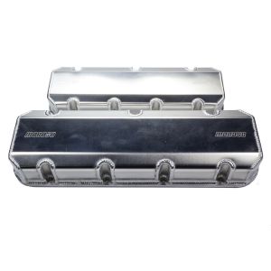 MOROSO #68489 BBC Billet Rail Valve Cover Set w/Logo