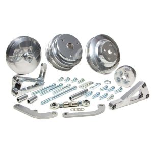 MARCH PERFORMANCE #22031-09 SBC Serpentine Conv Low Cost Custom Silver Kit